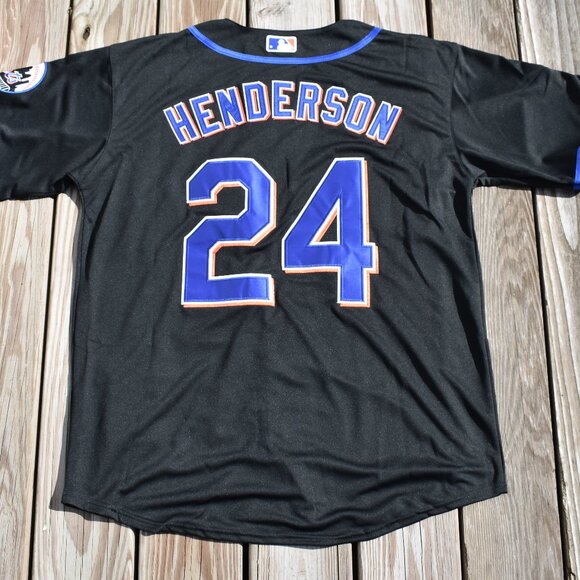 New! Rickey Henderson New York Mets 1999 Alternate Black Away Jersey Men's Sizes - Picture 1 of 2